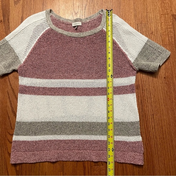 Kinross S/S Mesh Bloom Multi Stripe Cotton Pullover size L - Picture 12 of 13